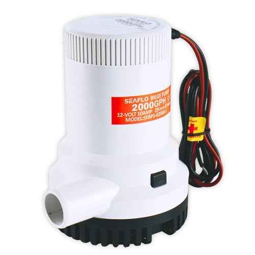 SEAFLO 01 Series 2000 GPH Bilge Pump ? 12V, 1-1/8" Outlet, Marine Submersible Pump with Anti-Airlock Protection, CE & Rohs Certified, 4-Year Warranty | Reliable for Boats and Marine Applications