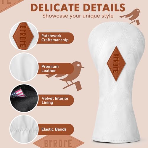 Golf Headcover for Driver - Premium Leather, Embroidery, 1 Piece - Acebirdie