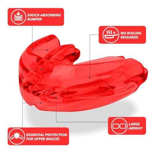 2Pcs Sport Mouth Guard Youth Adult, Mouthguard for Braces, MouthGuard for Braces for Sports, No Boil Mouth Guard, Soft, Football, Jujitsu and Karate