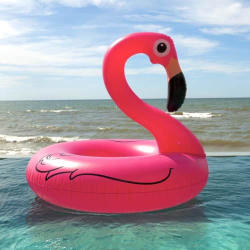 48-Inch Inflatable Flamingo Pool Float - Summer Beach Lounger for Kids & Adults - Pink