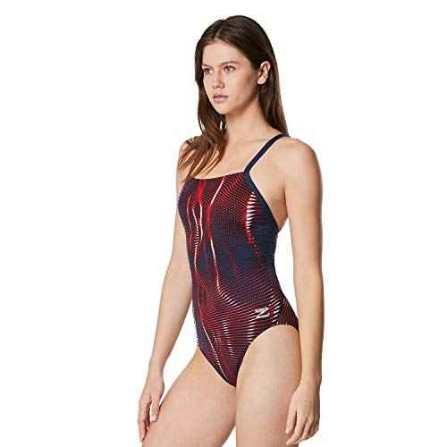 Speedo Women's Swimsuit One Piece Endurance+ Flyback Printed Adult Team Colors