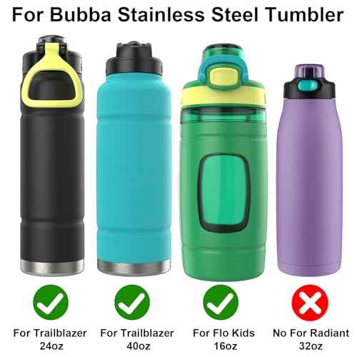 Auto Spout Lid for Bubba Trailblazer 24 32 40 oz Stainless Steel Water Bottle, Lid Compatible with Bubba Flo Kids 16oz Wide Mouth Water Bottle, Portable Replacement Cap