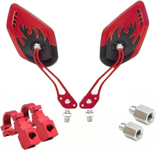 Bike Mirrors for Electric Bikes - 2 Pack Handlebar Rearview Mirror, Red