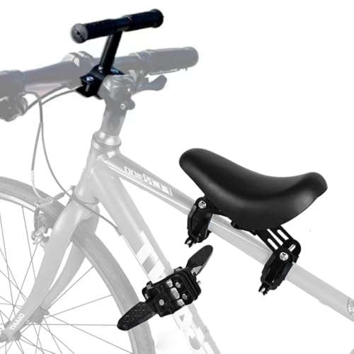 Kids Bike Seat for Mountain Biking - Detachable Front Mount with Handlebar & Foot Pedals for Ages 2-5