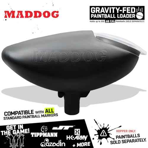 Maddog 200 Round Paintball Loader ? .68 Cal Gravity-Fed Hopper | Universal Paintball Marker Accessory