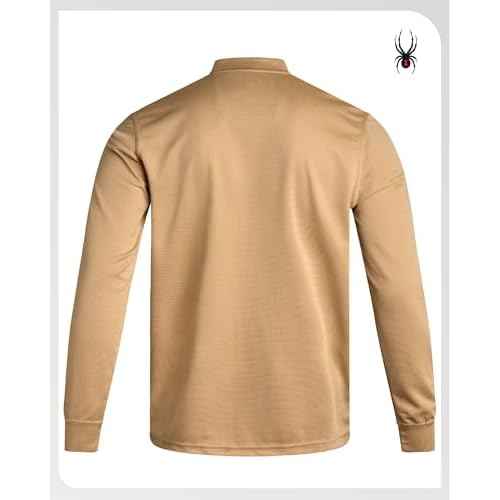 Spyder Mens Henley Shirt - Lightweight Quick Dry Moisture Wicking Long Sleeve Athletic Performance Shirts for Men
