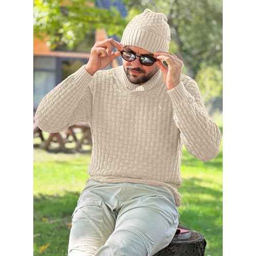 Zaitun Beanie Hats for Men and Women Winter Warm Waffle Knit Cap Comfort Thick Daily Rib Cap
