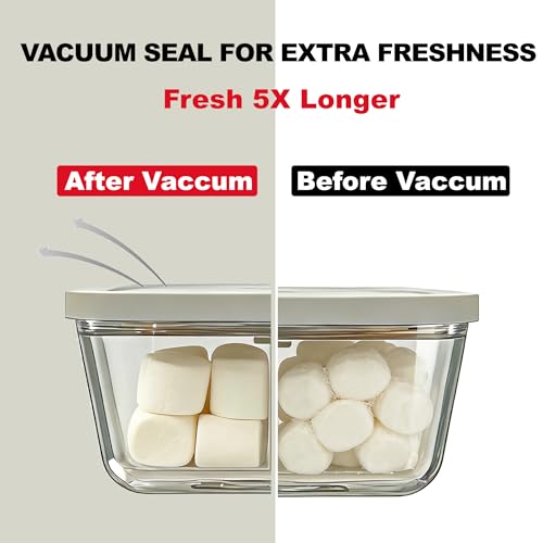 3-Pack Compact Handheld Vacuum Sealer with 3 Glass Containers - Food Saver Kit