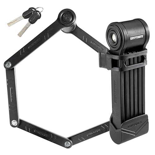 Kryptonite Keeper Folding Bike Lock, 2.75FT/3.25 FT Long Compact Lightweight High Security Anti-Theft Foldable Bicycle Lock with 2 Keys and Mount for E-Bikes Scooter Road Mountain Bike