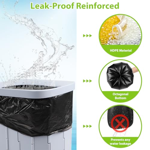 Portable Camping Toilet Bags with Poo Gel Set - Leak-Proof HDPE Material, 40 Pack