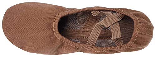 Women and Girls Ballet Shoes - Canvas Split Sole Dance Sneakers - Coffee 8