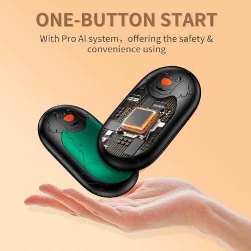 Hand Warmers Rechargeable 2 Pack, Pocket Hand Warmers with AI Control, 3-Temp Setting, 2x10 Hours Safe Heat, Electric Hand Warmers Fit Gloves for Skiing, Fishing, Hunting, Women Xmas Gifts