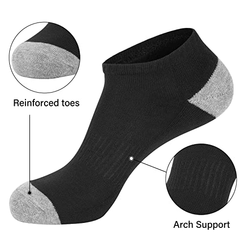 Men's Ankle Socks 8 Pairs Low Cut Short Socks Size 10-13 Black & White