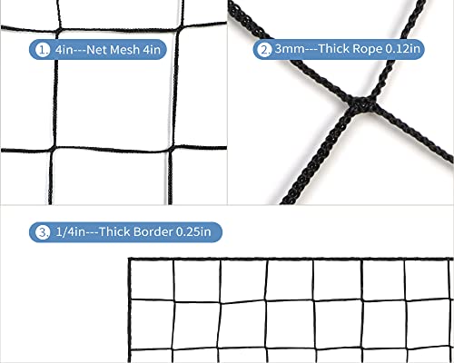 15x20ft Soccer Backstop Net - Heavy Duty Nylon Barrier for Sports Practice