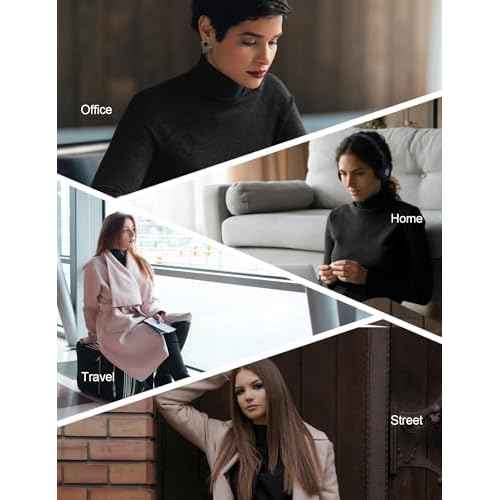 HOPLYNN 3 Pack Turtlenecks Women Long Sleeve Pullover Baselayer Undershirts Tops Turtle Neck Mock Shirts