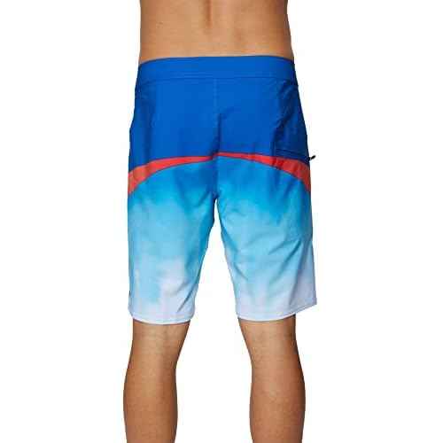 O'NEILL Men's 20 Inch Tropical Print Boardshorts - Quick Dry Swim Trunks for Men with Fabric and Pockets,Blue,34