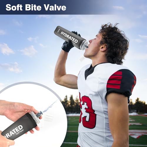 Soft Reusable Hydration Flask 17oz Mix - Foldable BPA-Free Water Bottle for Running Hiking Cycling