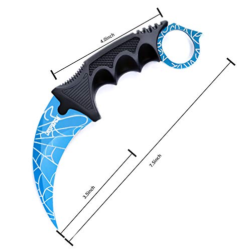 Dispatch Karambit Knife Fixed Blade Tactical Camping Tool Blue Pattern