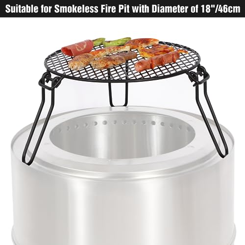 REDCAMP Folding Campfire Grill Top for Solo Stove Bonfire - Iron, 18 Inch
