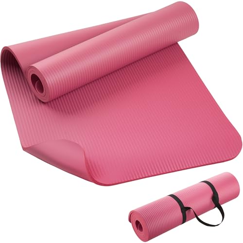 Pink Extra Thick NBR Yoga Mat 72x24x10mm Non-Slip Cushion for Yoga Pilates