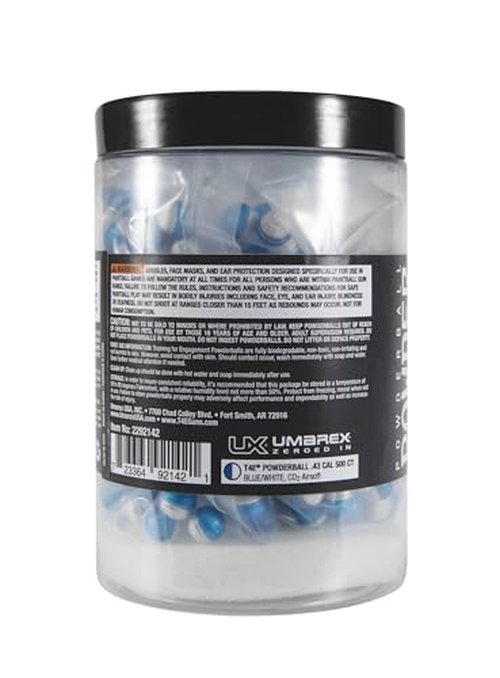 Umarex T4E Premium .43 Caliber Powder Ball Ammo for Paintball Guns, 500 Count, Multi (Powder Ball .43 Caliber)
