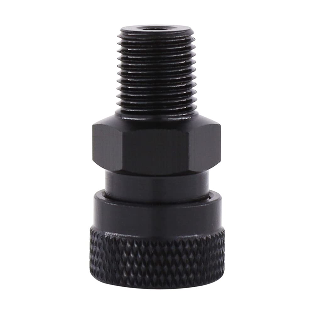 HMKUGO 1/8'' NPT Male Thread to 8MM Female Quick-Disconnect Connector Adapter, Black Zinc Plated Copper, PCP Paintball Charging Fittings with Sealing O-Ring