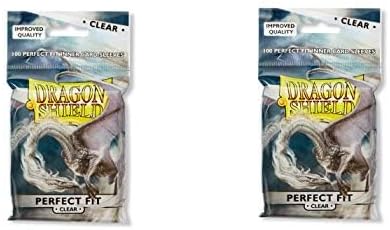 2 Packs Dragon Shield Inner Sleeve Clear Standard Size 100 ct Card Sleeves Individual Pack