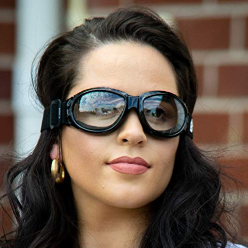 Motorcycle & Airsoft Goggles with Clear & Dark Lenses for All-Weather, ATV, Biker & Extreme Sports