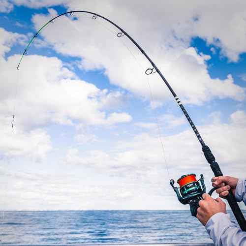 KastKing Kong Saltwater & Freshwater Fishing Rod, Powerful, Lightweight S-Curve Graphite Rod Blanks, Nano Resin Technology, Stainless-Steel Double-Foot Guides w/Titanium Oxide Rings, Non-Slip Handles