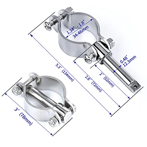 Stainless Steel Clamp-On Oarlocks for Boats Kayaks Canoes Marine Yacht
