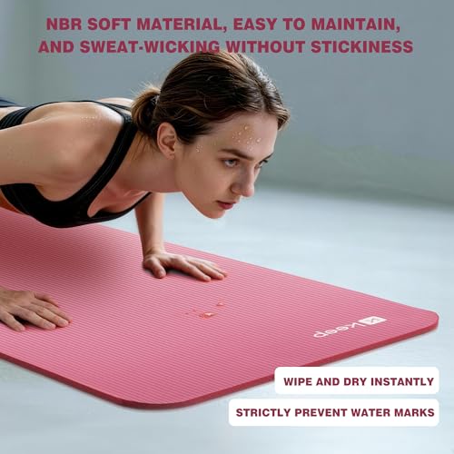 Pink Extra Thick NBR Yoga Mat 72x24x10mm Non-Slip Cushion for Yoga Pilates