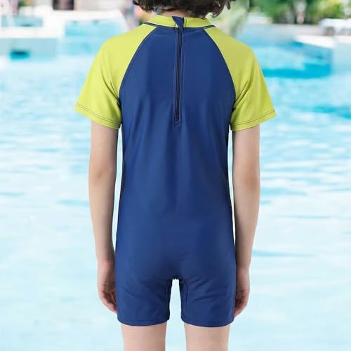 Aisyee Boys One Piece Rash Guard Swimsuit - Big Shark 03L, 7-8 Years