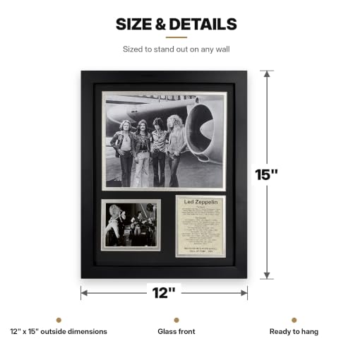 Rock & Roll Legends Wall Art - Led Zeppelin Plane Collectible Framed Photo Collage 11x14