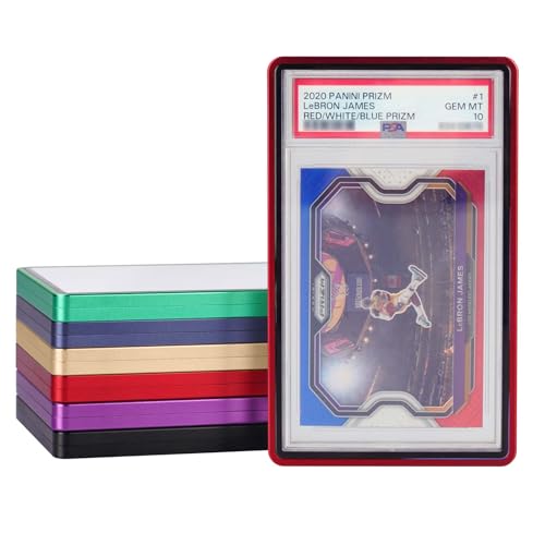 Red PSA Slab Metal Magnetic Bumper Case for 35pt Graded Cards UV-Resistant