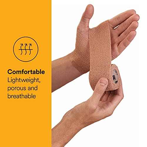 3M¢â Coban¢â Self-Adherent Wrap 1582, Tan, 2 Inch x 5 Yards, 36 Bags/Case