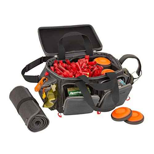 Allen Company Competitor Gun Range Bag - Premium Molded Design - Lockable - Included Internal Tote, Choke Tube Loops, and Fold-Up Gun Mat - 16.6" L x 9" W x 11.8" H - Gray