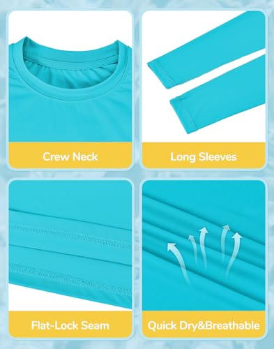 Boys Rash Guard Long Sleeve Swim Shirt UPF 50+ Sun Protection - Large Tie Dye