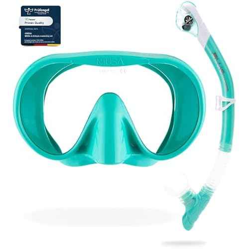 Cressi Adult Wide View Single Lens Comfortable Snorkeling Mask & Dry Snorkel - Musa & Scilla: Made in Italy