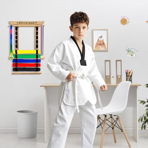 Bamboo Karate Belt Display Rack for Martial Arts Belts - No Assembly Needed