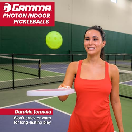 Yellow 6 Pack Indoor Pickleballs - USAPA Approved, High Visibility, Durable, Precise Flight