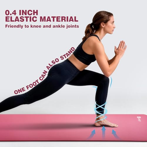 Pink Extra Thick NBR Yoga Mat 72x24x10mm Non-Slip Cushion for Yoga Pilates