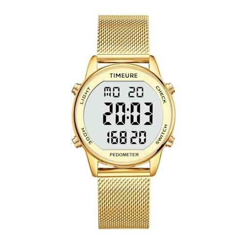 Women's Step Counter Pedometer Watch with Stainless Steel Bracelet, Stylish Design, No App, No Charging Needed for Step, Calorie, Distance, Alarm, Countdown Timer£¬TU-2401
