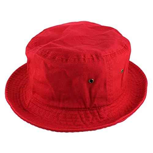 Gelante Solid Color 100% Cotton Bucket Hat for Women and Men Packable Travel Summer Beach Hat
