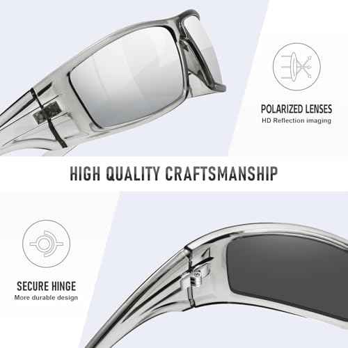 Polarized Sports Sunglasses for Men Women Unbreakable Frame Cycling Fishing Wrap Around Sunglasses UV400 Protection