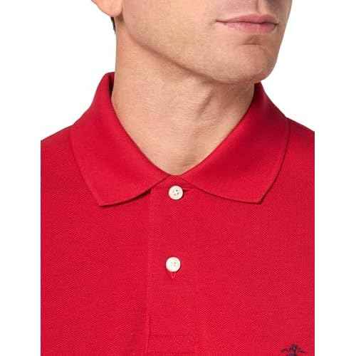 Brooks Brothers Men's Long Sleeve Cotton Pique Stretch Logo Polo Shirt