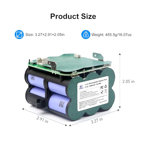 Replacement Battery for Tineco S5 PRO 2 S5 Vacuum Cleaner 21.6V 4000mAh Li-ion
