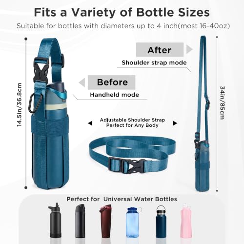 Adjustable Water Bottle Holder Strap - Universal Fit for 16-40 oz Bottles