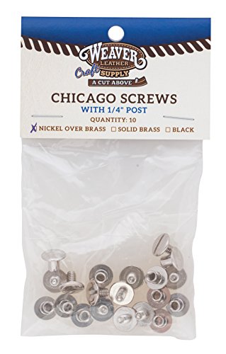 Leather Screw Posts Set - Nickel Brass for Leatherwork and Crafting