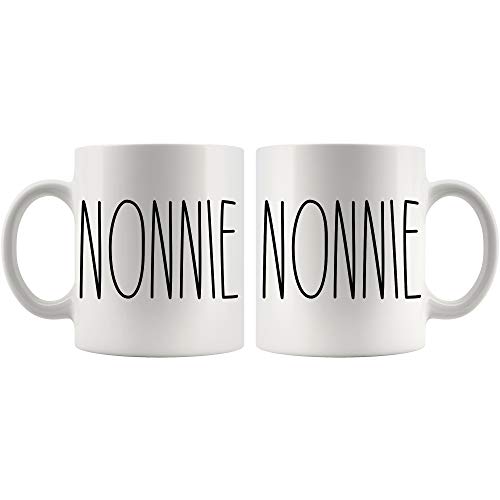 Nonnie Mug Gift 11oz - Family Coffee Mug for Christmas, Birthday, Mother's Day & Father's Day - Best Nonnie Ever - Personalized Mom & Dad Gift