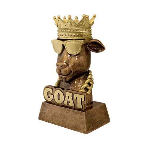 Crown Awards G.O.A.T. Sculpture Trophy, 7" Customizable Award - Add Your Own Engraving Prime